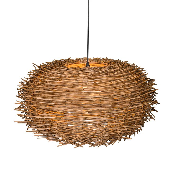 Landelijke hanglamp bruin rotan - Hatch 45