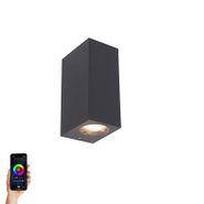 Smart-vegglampe-grå-laget-av-plast-inkl.-2-Wifi-GU10---Baleno