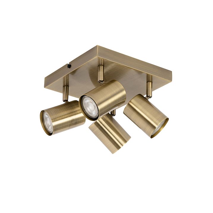 Plafoniera moderna bronzo 4 luci orientabili rettangolare - Jeana