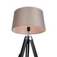 Grīdas-lampa-trījkājis-melna-ar-abažūru-45cm-lina-topa-krāsā