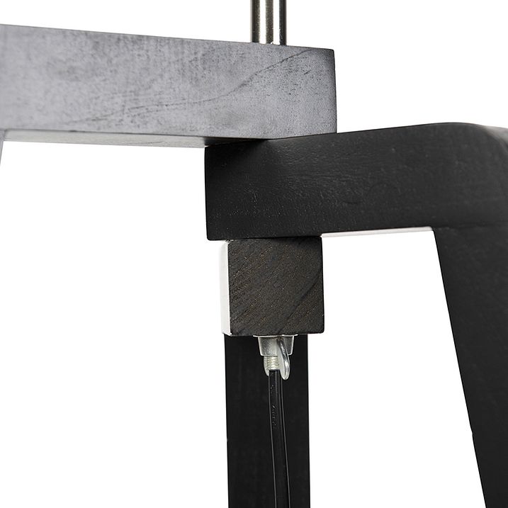 Floor Lamp Black Tripod with Red Shade with Gold Interior 50cm - Puros
