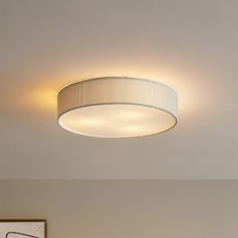 Moodne valge sametvarjuga laelamp 46cm 3-valgustiga - Luz