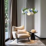 Bohemian hanglamp zwart met gekleurde bloemen blauw en wit - Flower Power