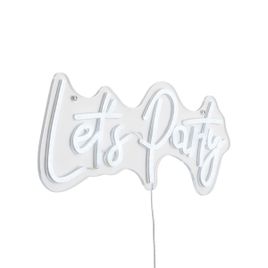 Neona sienas lampa balta ar LED - Let's Party