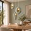 Japandi-Pendant-Lamp-White-with-Organic-Light-Green-Shade-3-Light---Moonstone