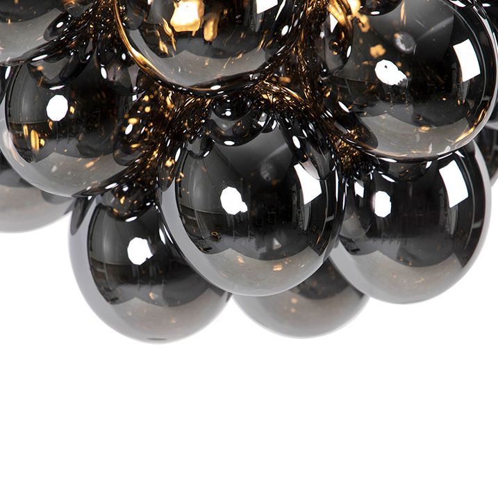 Design-riipusvalaisin musta savulasilla pyöreä 8-valo - Uvas