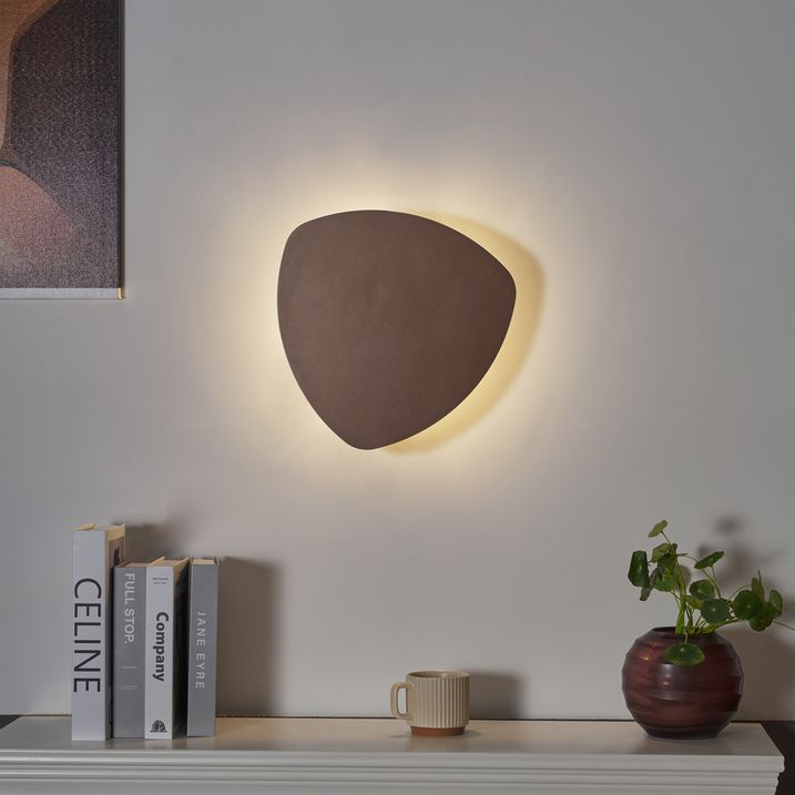 Llambë Muri me Dizajn Bronzi Organike 32cm me 2 Drita - Pulley