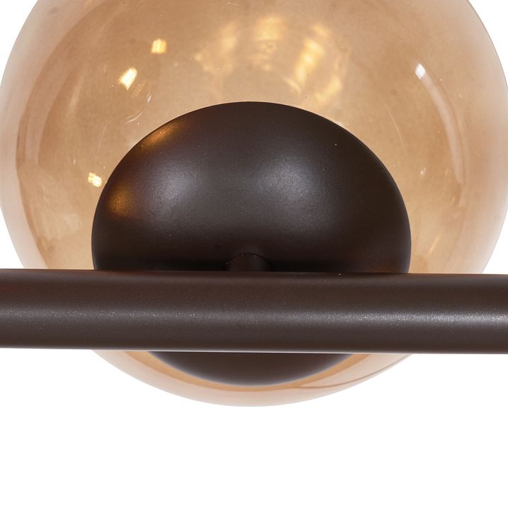 Lampada a sospensione Hotel Chic, 6 luci, bronzo scuro e vetro bronzo - Monaco