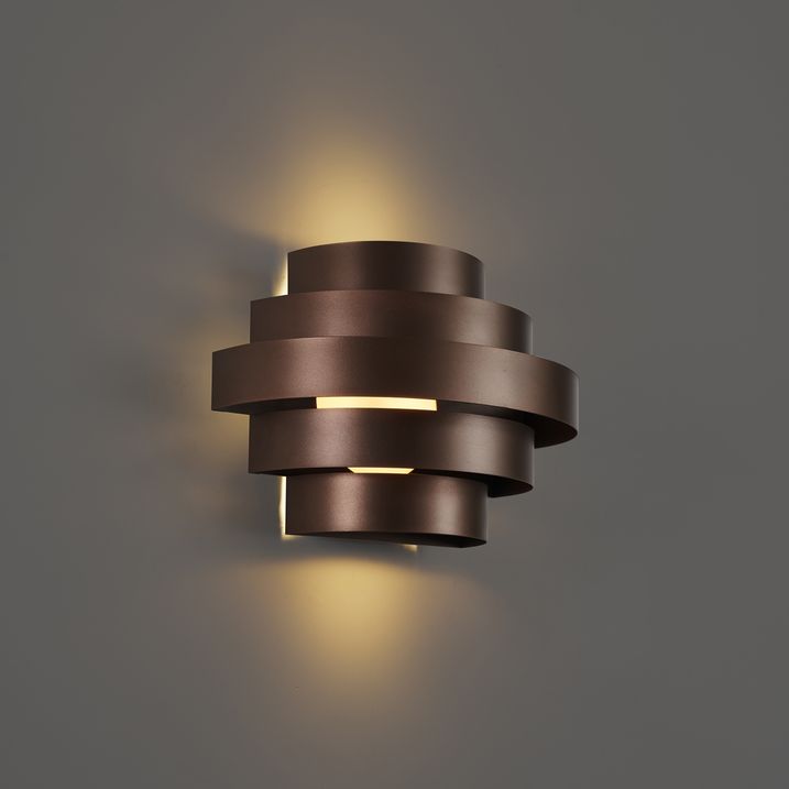 Applique murale moderne bronze avec LED à intensité variable en 3 étapes - Lines