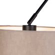Pendelleuchte-schwarz-mit-Leinen-Schirmen-Taupe-35-cm-2-Licht---Blitz