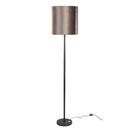 Grindų lempa juoda su rudos spalvos aksominiu gaubtu 40 cm - Simplo