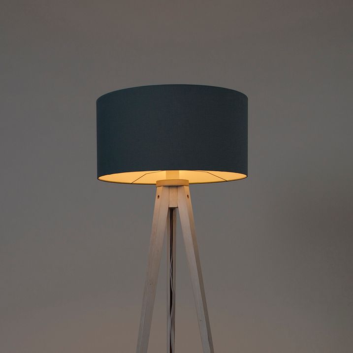 Stojací lampa stojan bílá s světle modrým stínítkem 50 cm - Tripod Classic