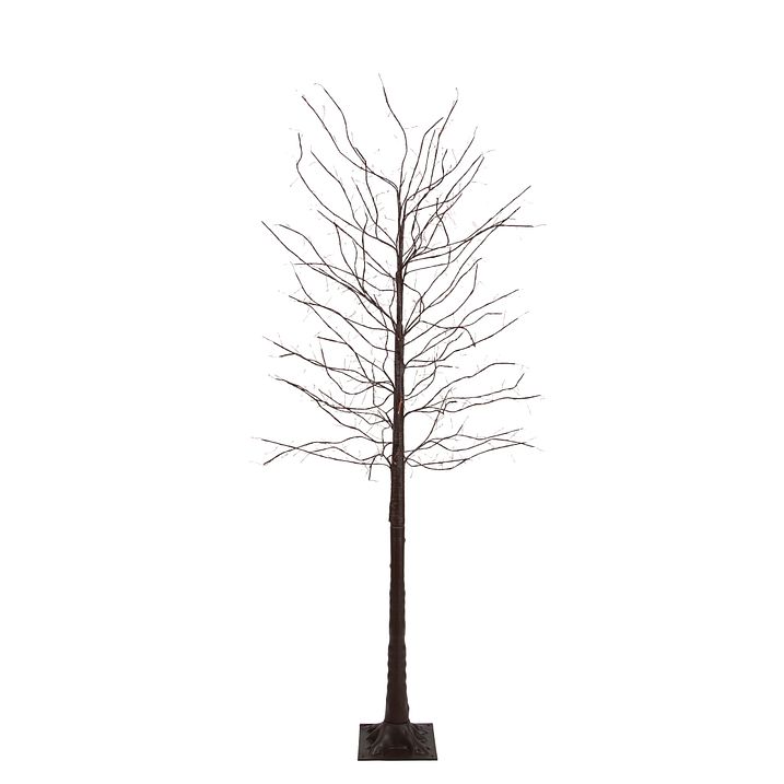 Božićna podna lampa braon drvo 180cm uklj. LED sa tajmerom IP44 - Ki