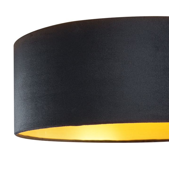 Moderne Deckenleuchte schwarz Samt 40cm inkl. LED 3-Stufen-Dimmbar - Sue