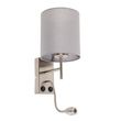 Moderne-wandlamp-staal-met-katoenen-grijze-kap---Stacca
