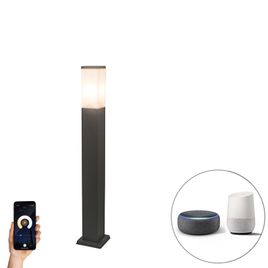 Lampadaire d'extérieur intelligent gris foncé 80 cm avec Wifi P45 - Malios