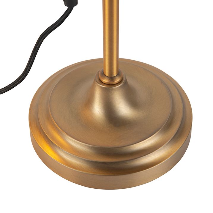 Klasická stolní lampa bronzová s bílým stínítkem - Ashley