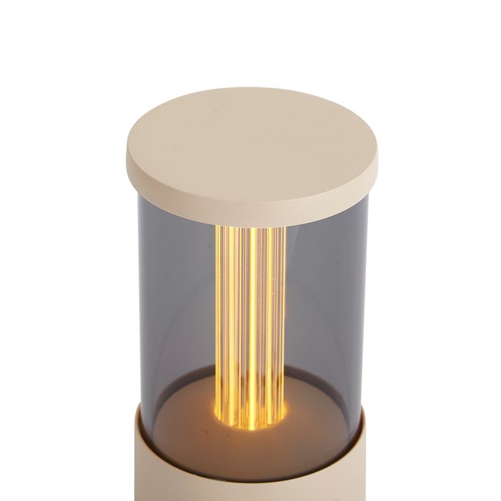 Tischleuchte für Aussenbereich beige wiederaufladbar inkl. Ladestation IP65 - Grill