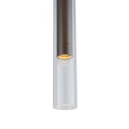 Sistema-de-calhas-de-iluminação-moderno-preto-com-6-focos-e-4-candeeiros-suspensos-bronze-escuro-monofásico---Slimline-Uzzy-Loyce