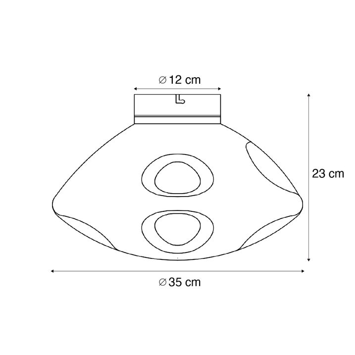 Lámpara de techo de diseño negra con cristal ámbar - Gemma