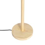 Lampadaire-en-bois-avec-abat-jour-en-velours,-motif-feuilles-et-intérieur-doré---Mels