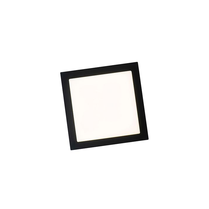 Plafonnier moderne noir carré avec LED IP44 - Lys