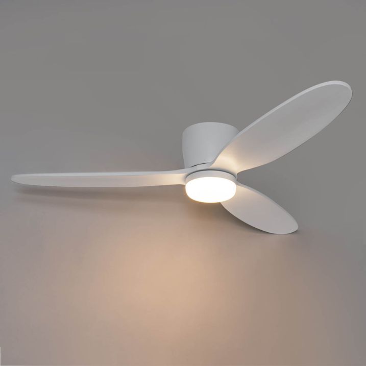 Laeventilaator valge 132 cm koos LED-dimmeriga ja kaugjuhtimispuldiga - Sofio
