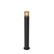 Lampada-da-esterno-a-stelo-nera-con-paralume-fumé-70-cm---Odense