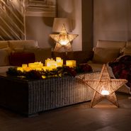 Julegulvlampe-Brun-40cm-inkl.-LED-IP54-Oppladbar---Sisine