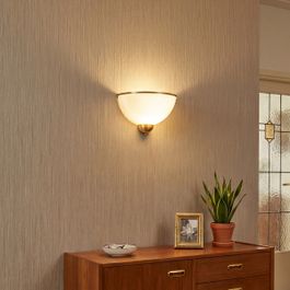 Klassische Wandleuchte Bronze mit Opalglas - Katarina