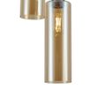 Suspension-Chic-d'Hôtel-Bronze-Foncé-avec-Verre-Ambré-5-Lumières---Stavelot