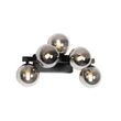 Moderní-nástěnná-lampa-černá-s-kouřovým-sklem-5-světlo---Bianca