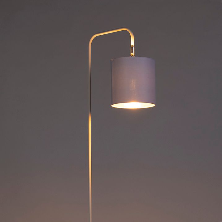 Moderne vloerlamp wit met goud - Lofty