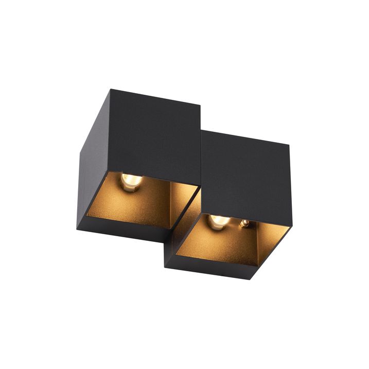 Moderne wandlamp zwart 2-lichts - Transfer Double