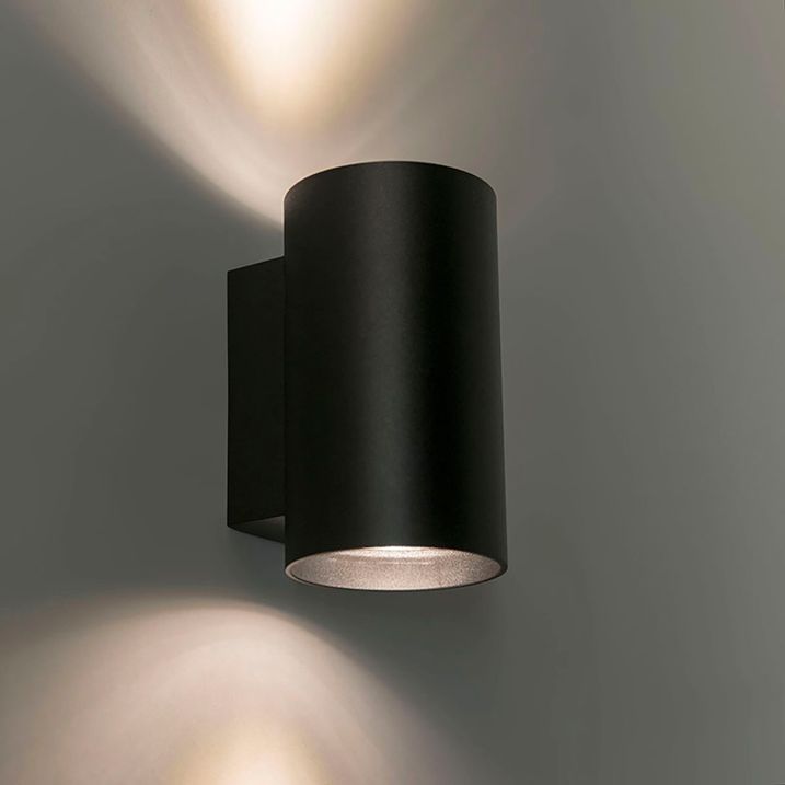 Set mit 2 modernen Wandleuchten schwarz rund 2-Licht - Sandy