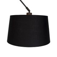 Lampada-a-sospensione-nera-con-paralume-in-cotone-nero-e-oro-35-cm---Blitz