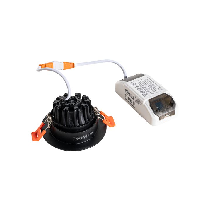 Infälld spotlight svart 6,8 cm inkl. LED 545 lm dimbar IP65 - Gaius