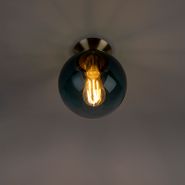 Art-deco-plafondlamp-messing-met-oceaanblauw-glas---Pallon