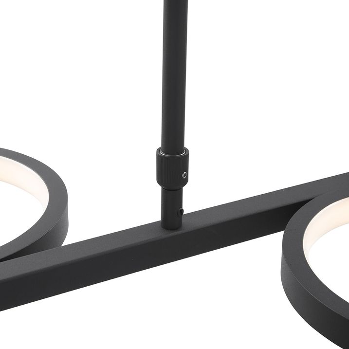 Modern függőlámpa fekete, beépített LED-del, 3 fokozatban szabályozható, 5 lámpás - Vivé