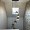 Art Deco Pendelleuchte schwarz mit goldfarbenem Glas 7-Licht - Pallon