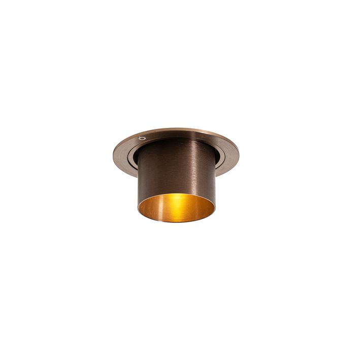 Set van 6 moderne inbouwspots donkerbrons rond kantelbaar - Installa