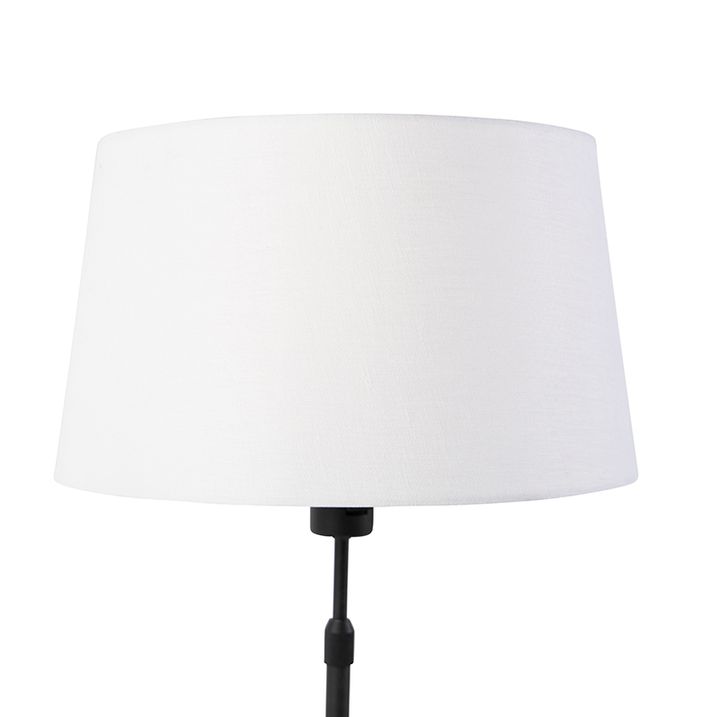 Lámpara de mesa negra con pantalla de lino blanco 35 cm regulable - Parte