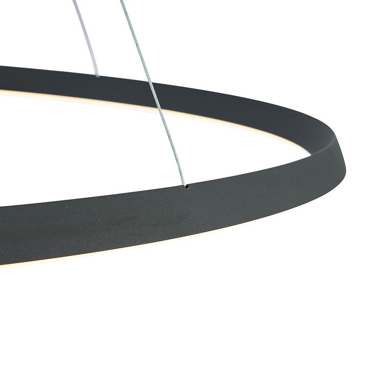 Skandinavska viseča svetilka črna 110 cm vklj. LED s 3-stopenjskim zatemnjevanjem - Circuit