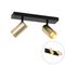 Faretto da soffitto nero con oro regolabile 2 luci - Jeana Luxe