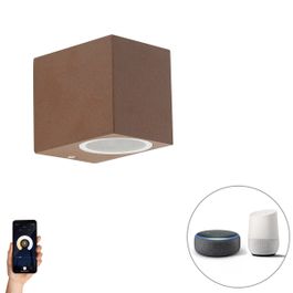 Lampă de perete inteligentă maro ruginiu IP44 cu Wi-Fi GU10 - Baleno