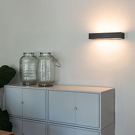 Dizajnová obdĺžniková nástenná lampa čierna 35 cm - Houx