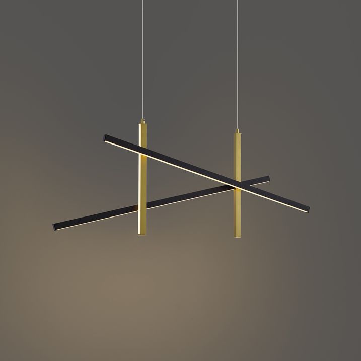 Llambë Varëse Design X e Zezë me Ar Përfshirë LED me 3 Hapa të Rregullueshme - Joy