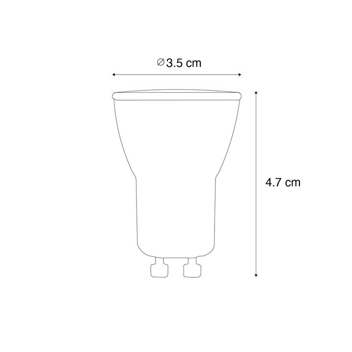 GU10 35mm LED sijalica sa mogućnošću prigušivanja u 3 koraka 4W 220 lm 3000K