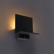 Modern-vägglampa-svart-inkl-USB-anslutning---Flero