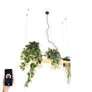 Интелигентна-висяща-лампа-черна-с-дърво-4-светлина-с-WiFi-G95---Shelf